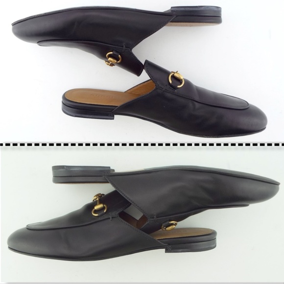 GUCCI Logo Horse Bit Black Loafer Mules 38.5 /US8 - Picture 5 of 8